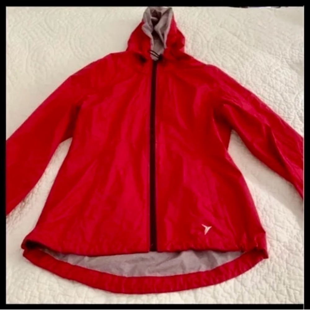 Old Navy Active Dark Pink raincoat shell jacket style coat hooded